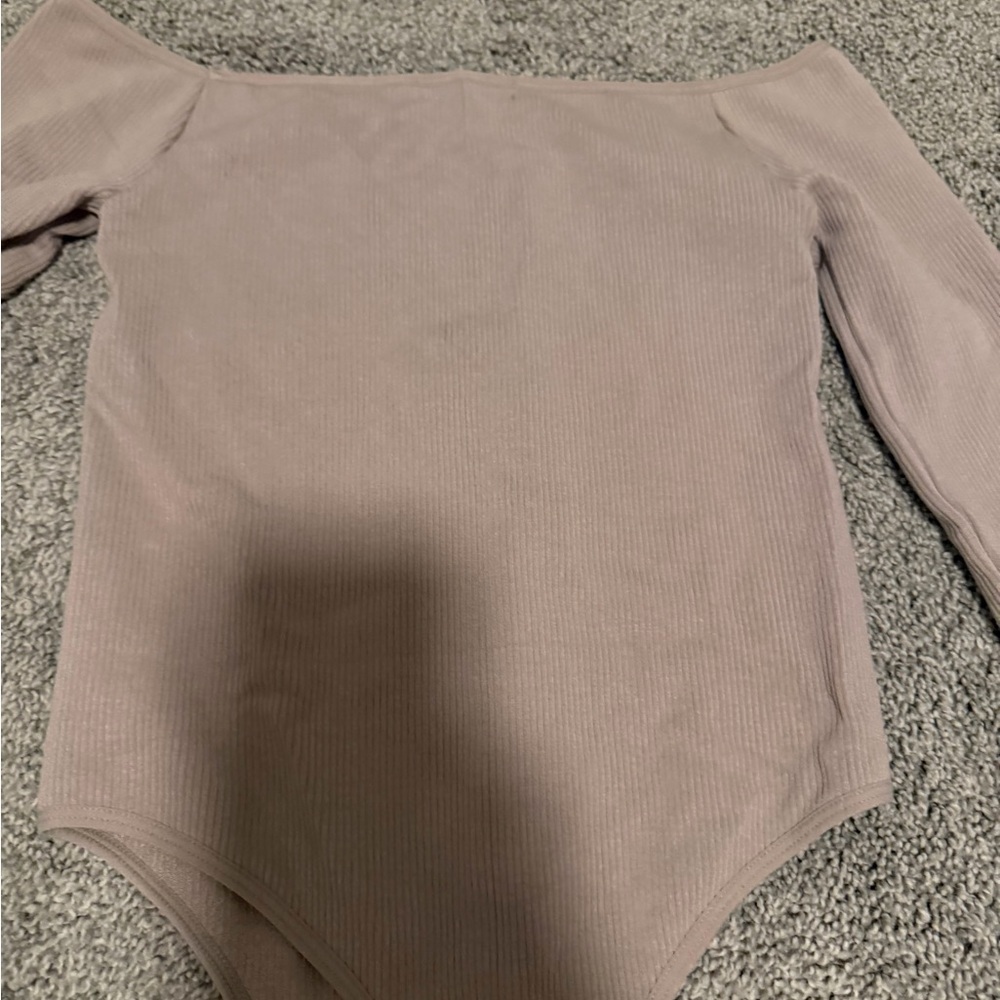 Forever 21 Long Sleeve Taupe One Piece bodysuit - Picture 3 of 4